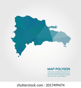 Dominican Republic Map Abstract geometric rumpled triangular low poly style gradient graphic on white background