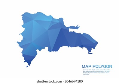 Dominican Republic Map Abstract geometric rumpled triangular low poly style gradient graphic on white background