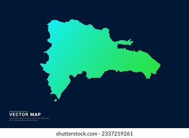 Dominican Republic map of abstract gradient green blue concept with technology light effect vector.