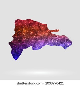 Dominican Republic map background in polygonal style. Vector illustration low poly colorful Dominican Republic map of isolated. Vector EPS 10.