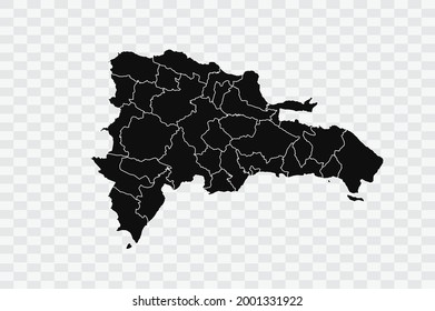 Dominican Republic Map black Color on Backgound 