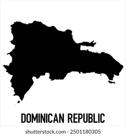 
Dominican Republic Map - black World Map International vector template with High detailed isolated on white background - Vector