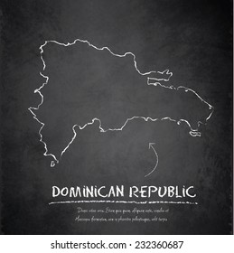 Dominican Republic map blackboard chalkboard vector