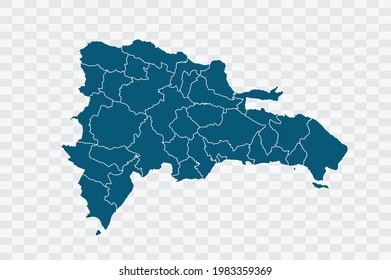 Dominican Republic map blue Color on Backgound png