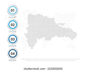 Dominican Republic map of dots gray for presentation. Creative concept for infographic.