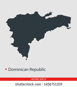 Dominican Republic map flat icon, vector illustration on gray background