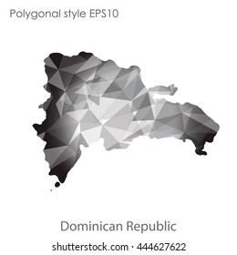 Dominican Republic map in geometric polygonal style.Abstract gems triangle,modern design background. Vector illustration EPS10