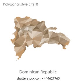 Dominican Republic map in geometric polygonal style.Abstract gems triangle,modern design background. Vector illustration EPS10