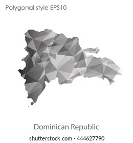 Dominican Republic map in geometric polygonal style.Abstract gems triangle,modern design background. Vector illustration EPS10
