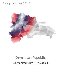 Dominican Republic map in geometric polygonal style.Abstract gems triangle,modern design background. Vector illustration EPS10