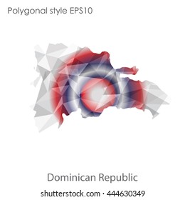 Dominican Republic map in geometric polygonal style.Abstract gems triangle,modern design background. Vector illustration EPS10