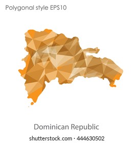 Dominican Republic map in geometric polygonal style.Abstract gems triangle,modern design background. Vector illustration EPS10