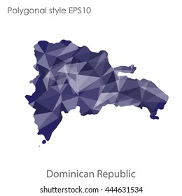 Dominican Republic map in geometric polygonal style.Abstract gems triangle,modern design background. Vector illustration EPS10