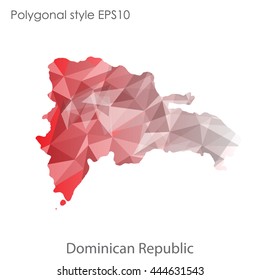 Dominican Republic map in geometric polygonal style.Abstract gems triangle,modern design background. Vector illustration EPS10