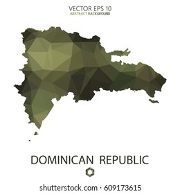 Dominican Republic map in geometric polygonal military style.Abstract tessellation,modern design background. Vector illustration eps 10.