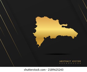 Dominikanische Republik Karte von goldenem Farbverlauf-Stil Vektorgrafik.