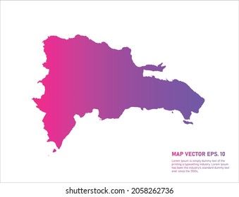 Dominican Republic map gradient color . on white background. 