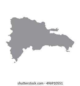 Dominican Republic map in gray on a white background