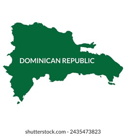 Dominican Republic map. Map of Dominican Republic in green color