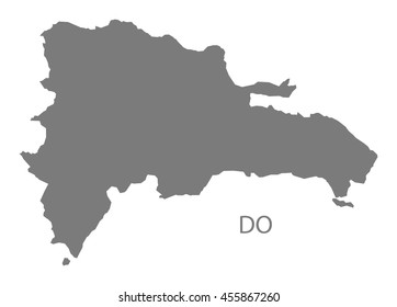 Dominican Republic Map Grey