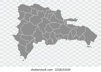 Dominican Republic Map grey Color on White Background  Png