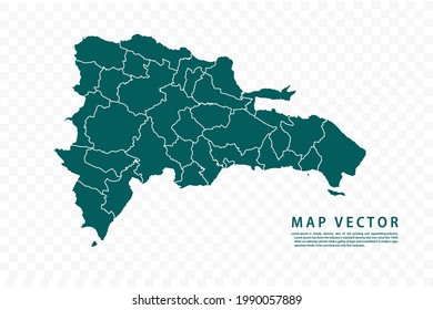 Dominican Republic map High Detailed on white background. Abstract design vector illustration eps 10