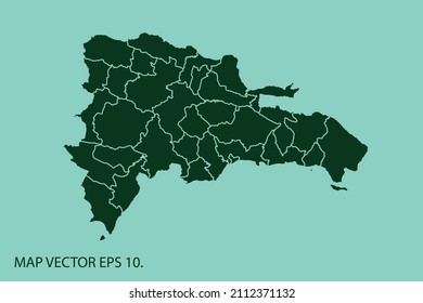 Dominican Republic map High Detailed on white background. Abstract design vector illustration eps 10