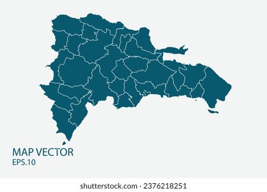 Dominican Republic map High Detailed on white background. Abstract design vector illustration eps 10