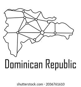 Dominican Republic map icon, vector illustration in black isolated on white background.