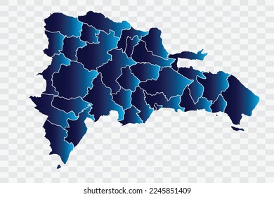 Dominican Republic Map indigo Color on White Background quality files   png