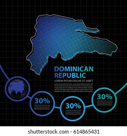 Dominican Republic map infographic design template