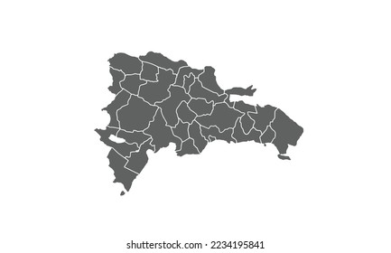 Dominican Republic map isolated on white background.for annual infographics report website layout.