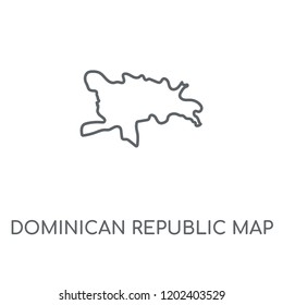 Dominican Republic map linear icon. Dominican Republic map concept stroke symbol design. Thin graphic elements vector illustration, outline pattern on a white background, eps 10.