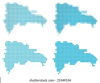 Dominican Republic map mosaic set. Isolated on white background.