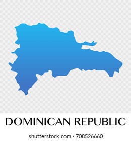 Dominican Republic map in North America continent illustration design