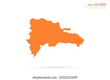 Dominican Republic Map - Orange abstract style isolated on white background vector.