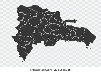 Dominican Republic Map Shadow Color on White Background quality files Png