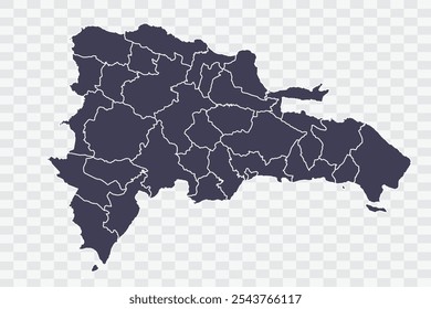 República Dominicana Mapa Slate Color on White Background qualidade arquivos Png