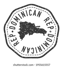 Dominican Republic Map Stamp Retro Postmark. Silhouette Postal Passport. Seal Round Vector Icon. Badge Vintage Postage Design.