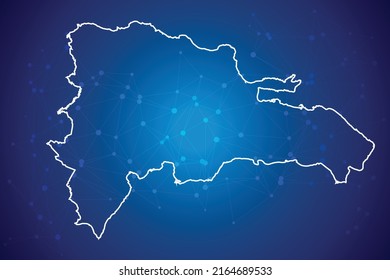Dominican Republic Map Technology  with network connection background
