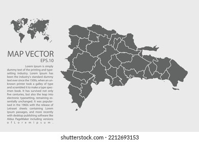 Dominican Republic map vector, Abstract design vector illustration Eps 10. High Detailed on white background.