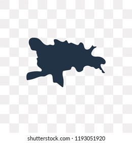 Dominican Republic map vector icon isolated on transparent background, Dominican Republic map transparency concept can be used web and mobile