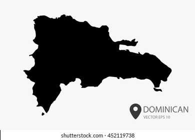 Dominican republic map vector illustration