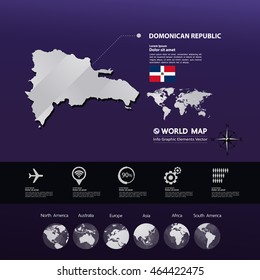 Dominican Republic Map vector illustration
