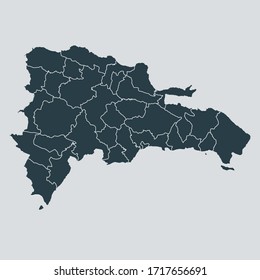 dominican Republic map vector, isolated on gray background