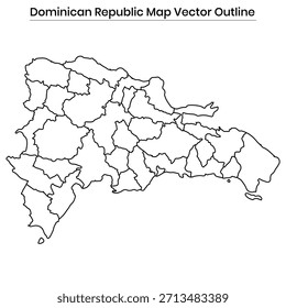 Contorno do vetor do mapa da República Dominicana