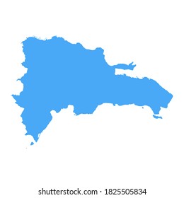 Dominican Republic Map - Vector Solid Contour