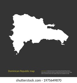 Dominican Republic map white color High Detailed on dark background. Abstract design vector illustration eps 10