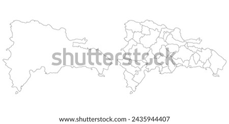 Dominican Republic map. Map of Dominican Republic in white set