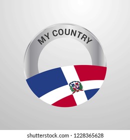 Dominican Republic My Country Flag badge